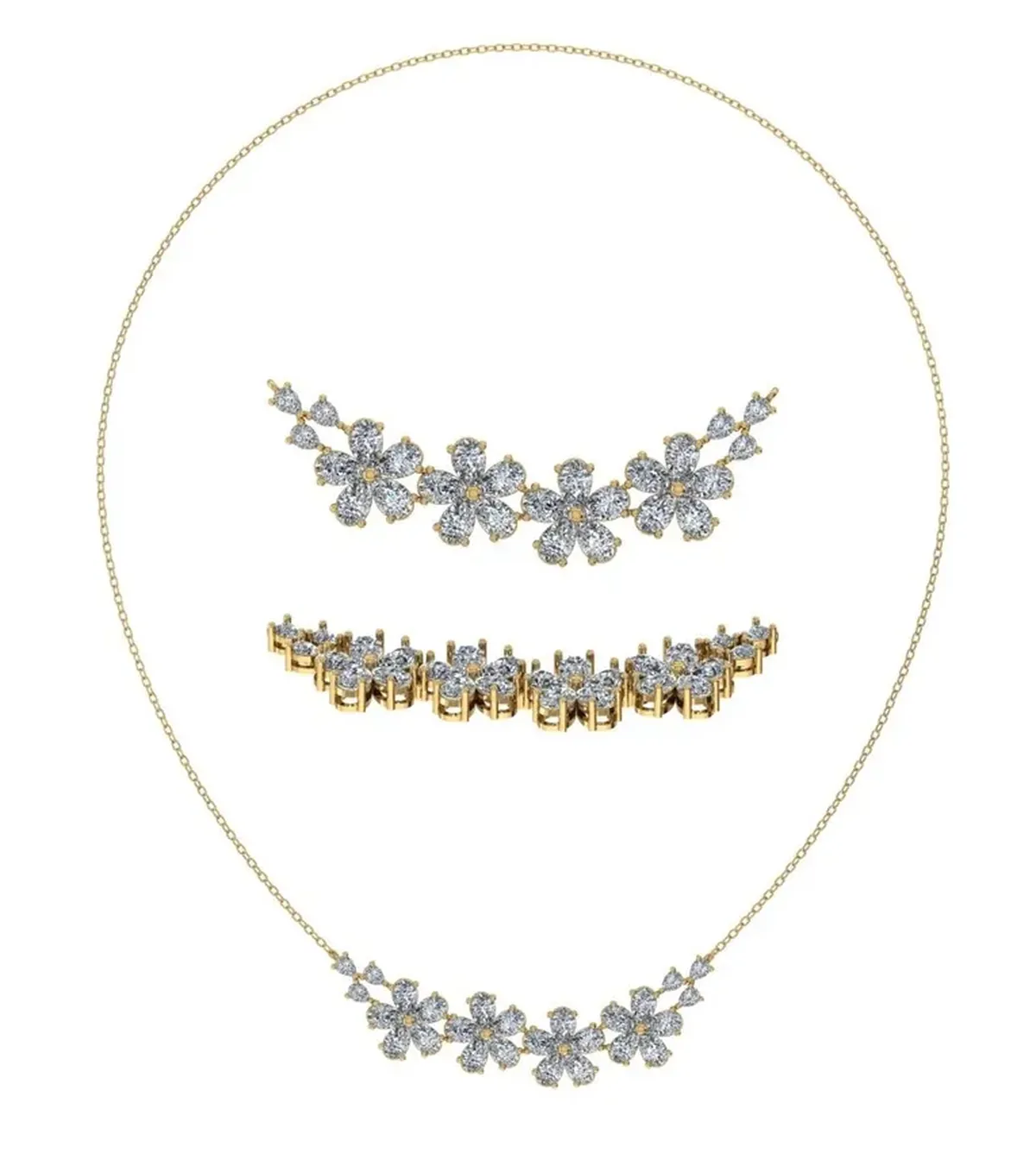 Pear Diamond Fashion Necklace 