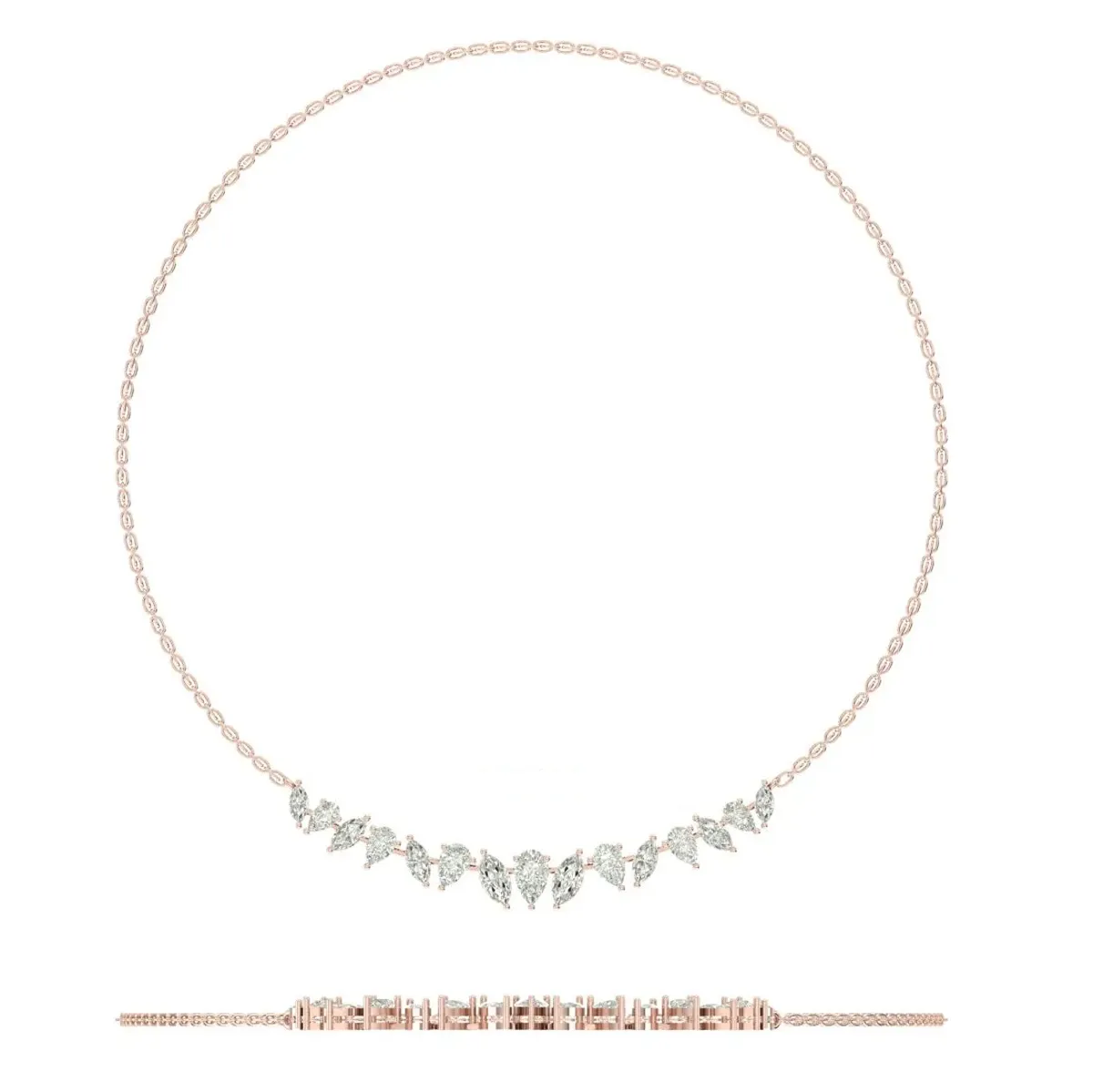 Marquise & Pear Diamond Fashion Necklace 