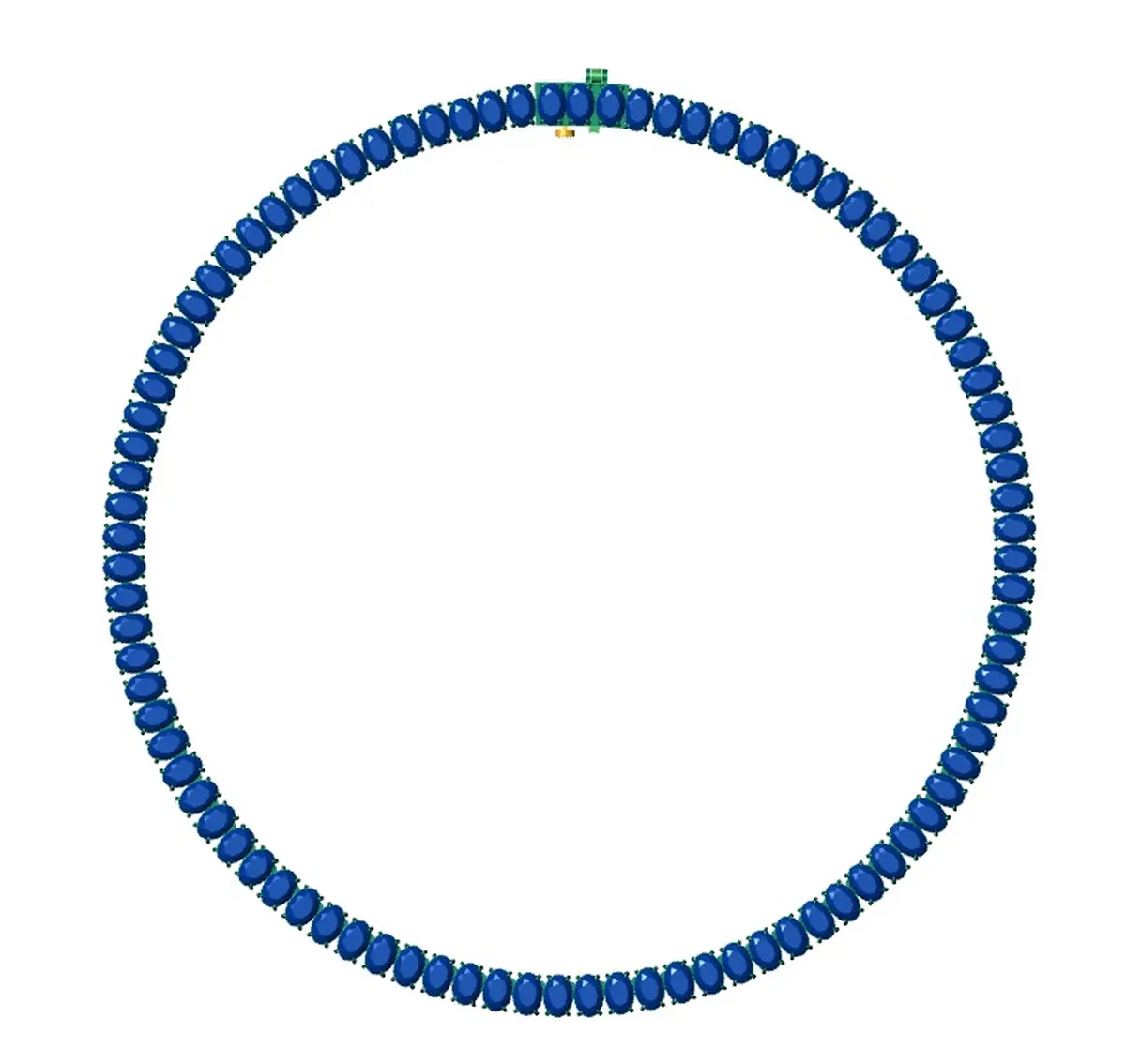 Oval Diamond Tennis Necklace 
