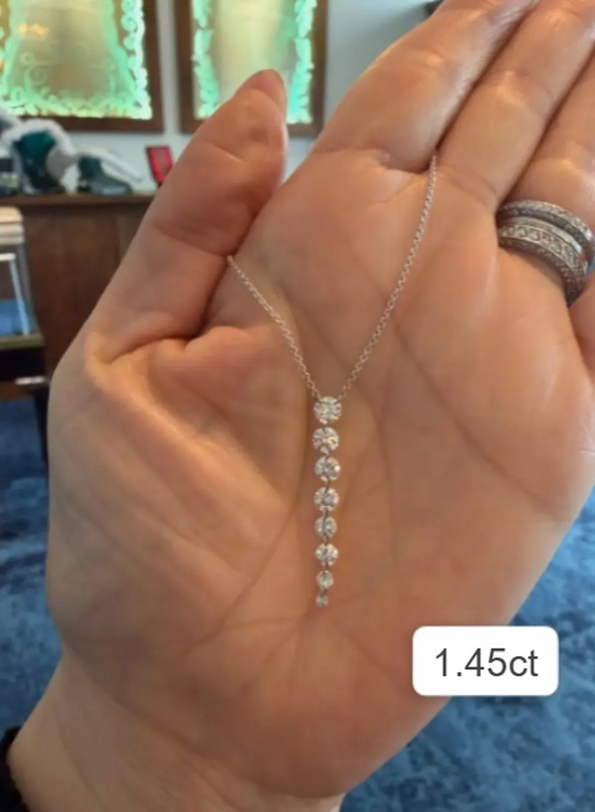 Round Drill Diamond Necklace 