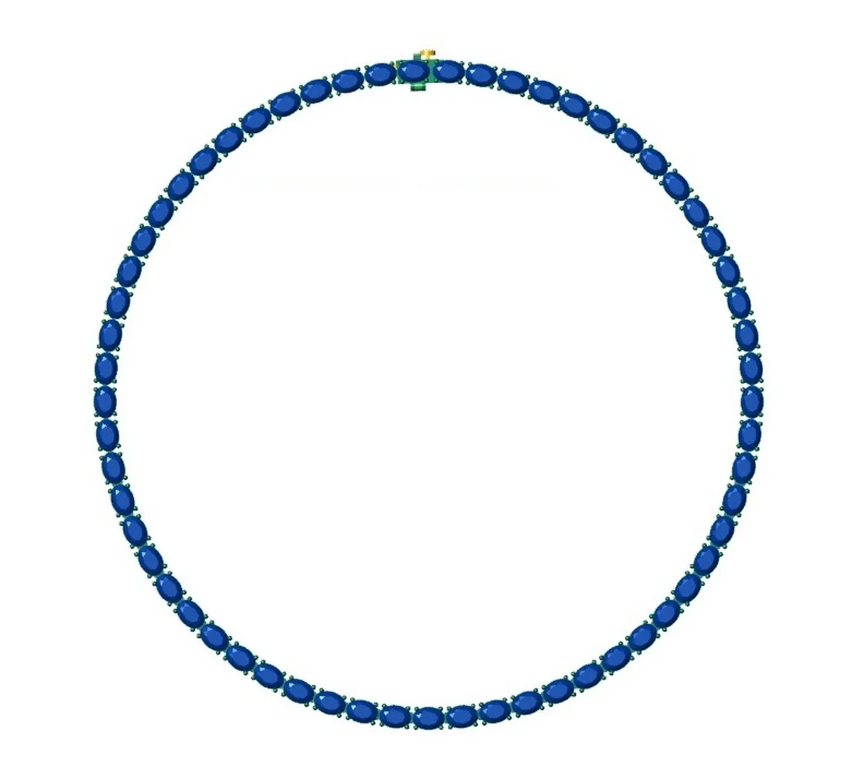 Oval Diamond Tennnis Necklace 
