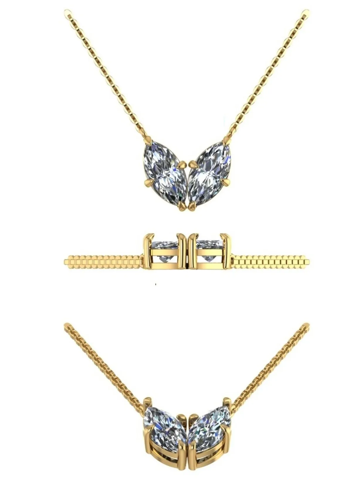 Marquise Diamond Fashion Necklace 