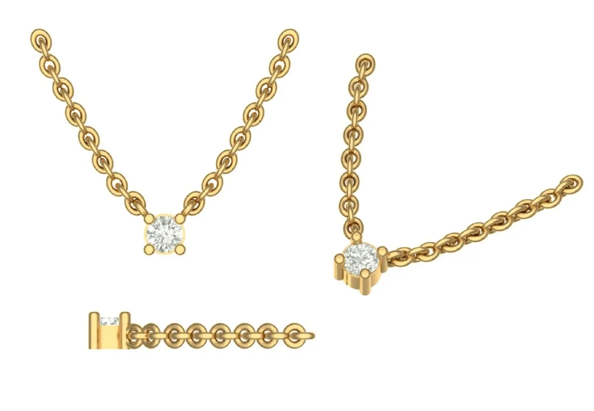 Round Diamond Solitaire Necklace