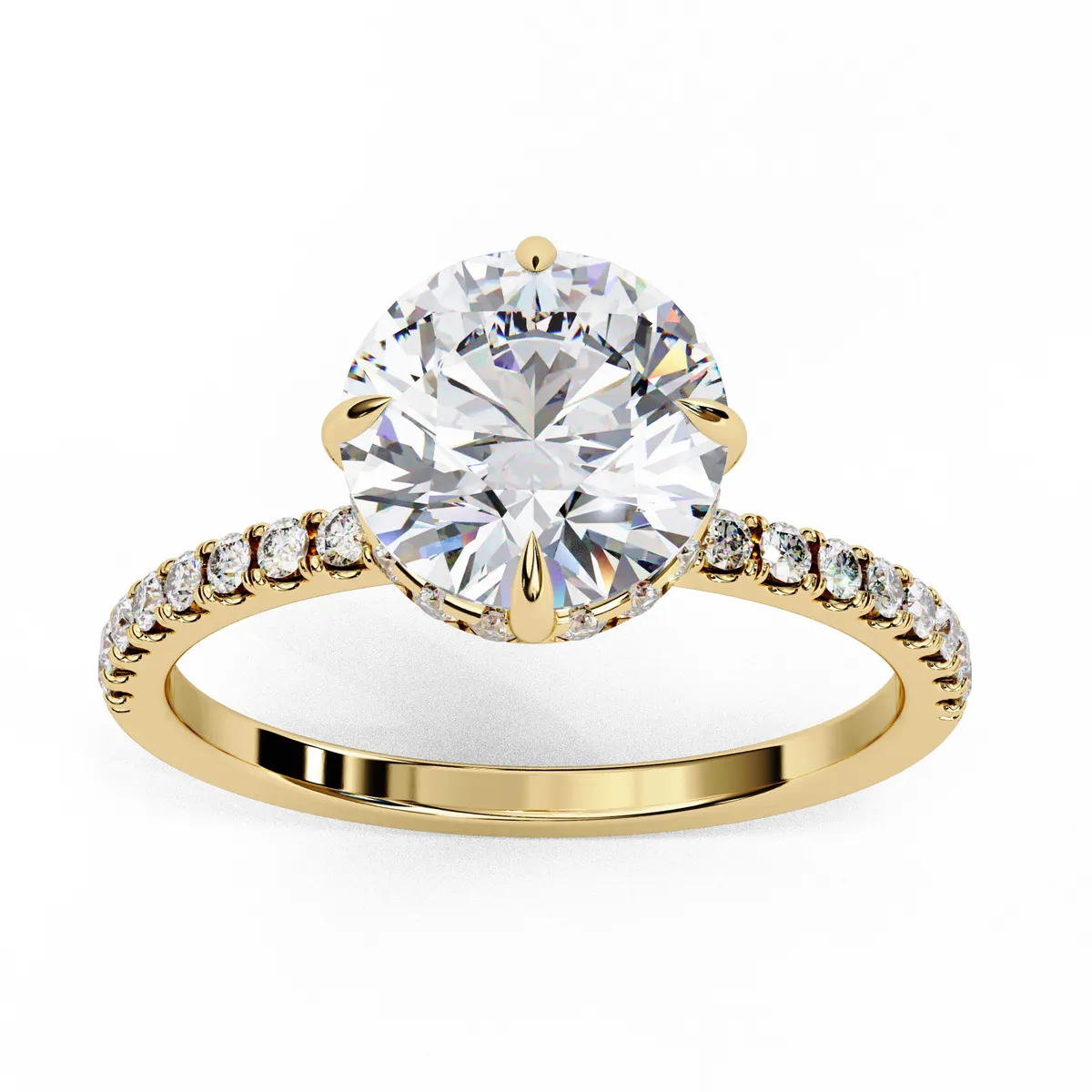 Halo Setting Round Diamond Engagement Ring 