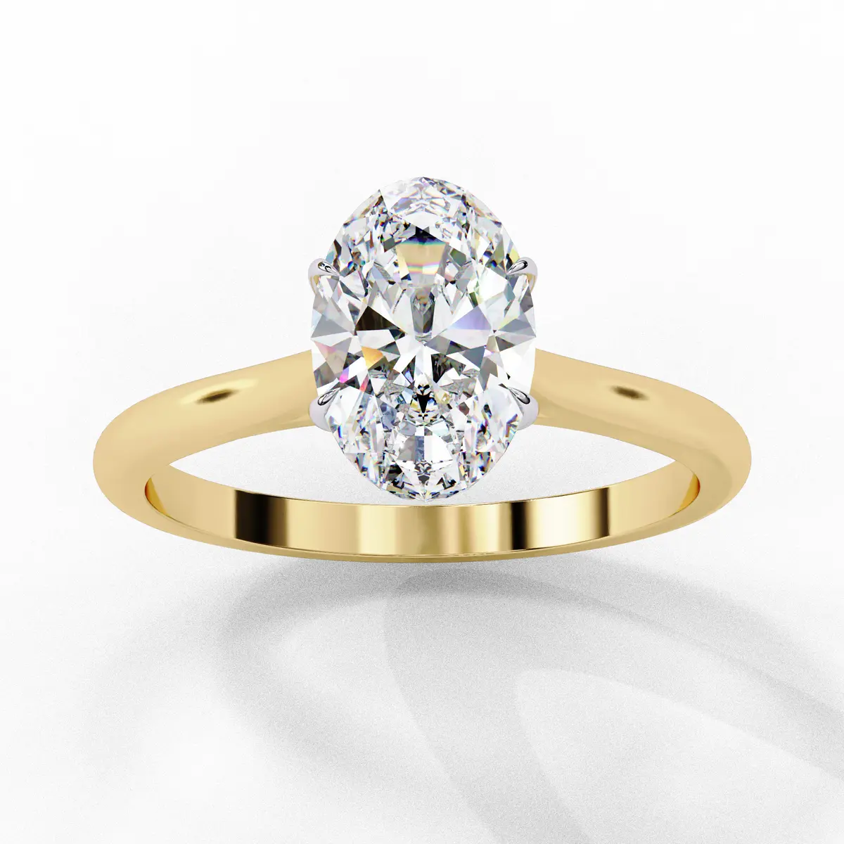 Oval Diamond Solitaire Ring 