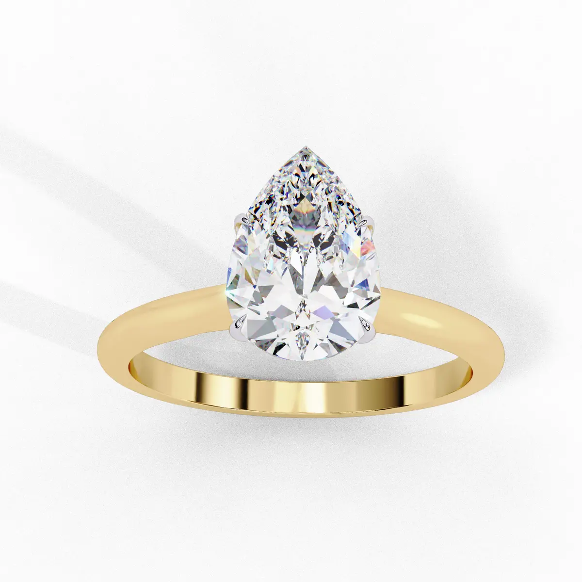 Pear Diamond Solitaire Ring 
