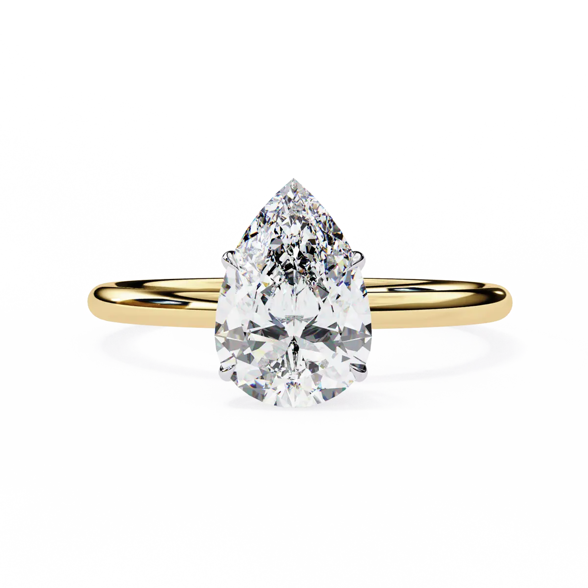 Pear Diamond Solitaire Ring 