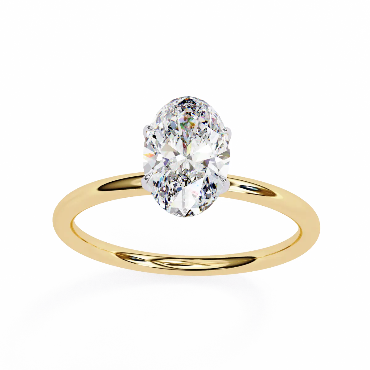 Oval Diamond Solitaire Ring