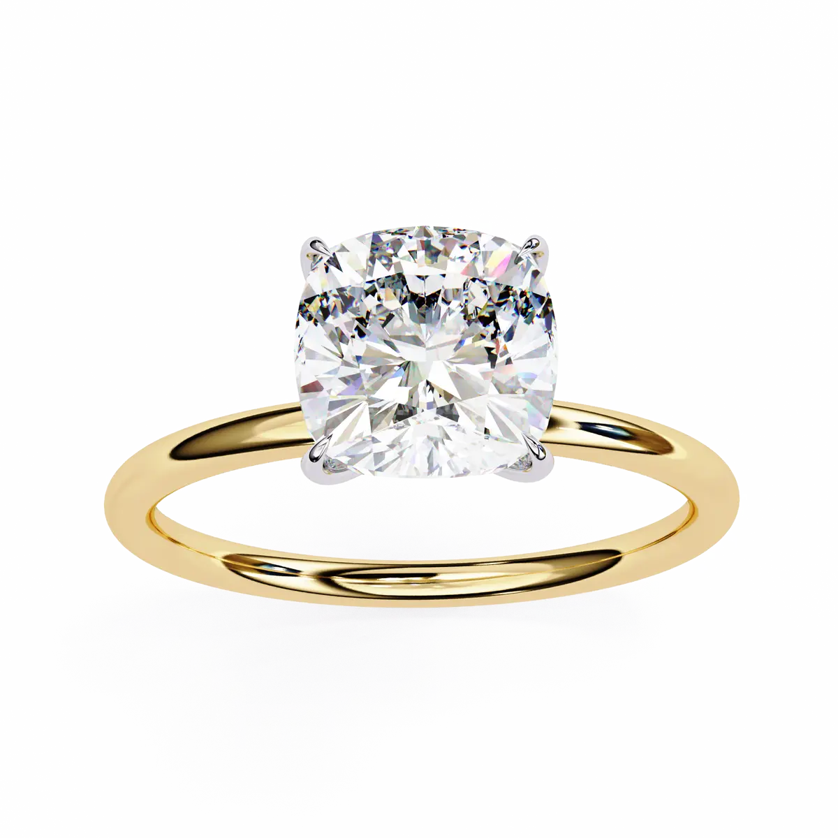 Cushion Diamond Solitaire Ring 