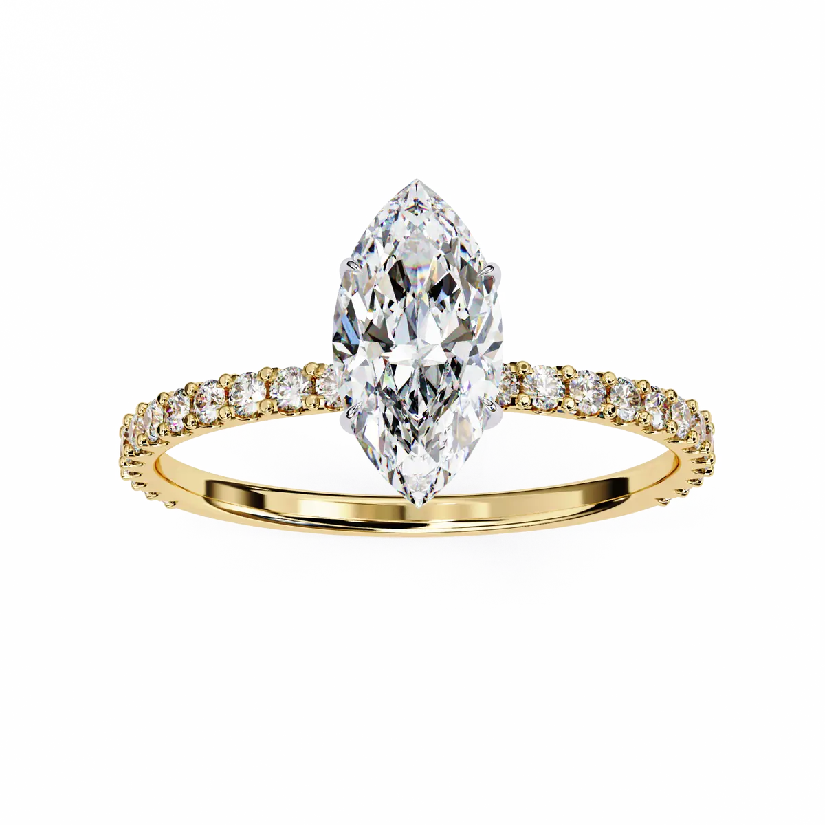 Marquise & Round Diamond Engagement Ring 