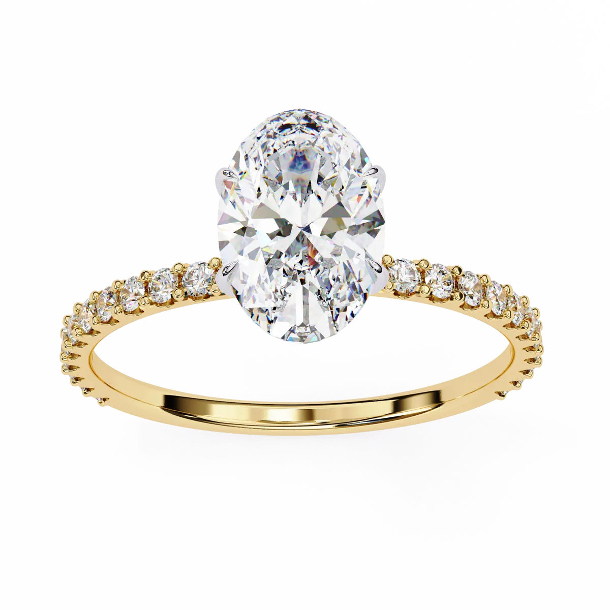 Oval & Round Diamond Engagement Ring
