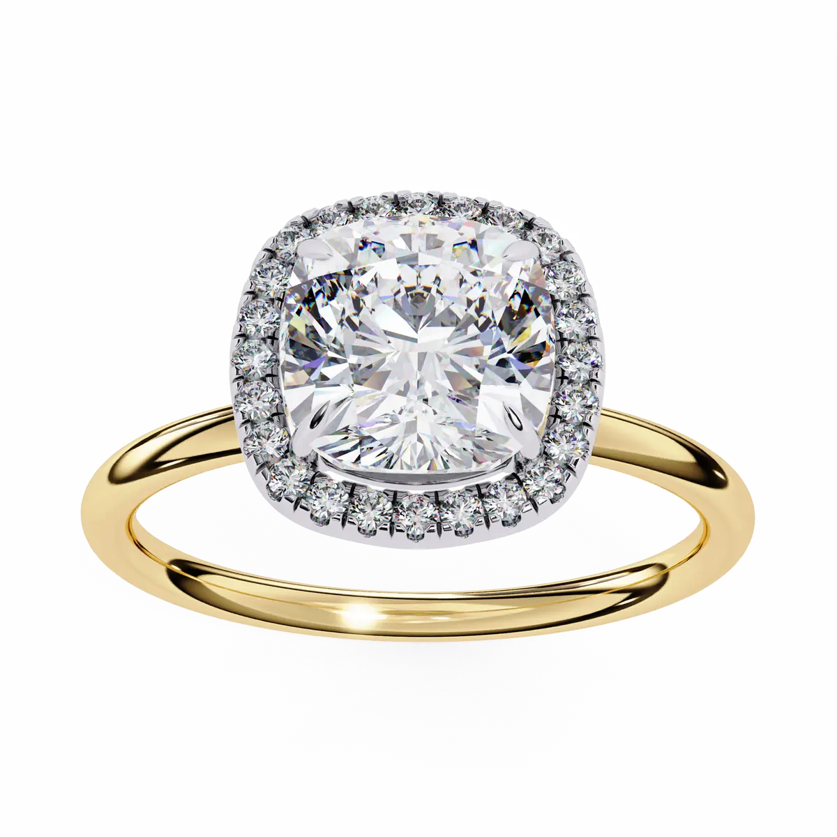 Cushion & Round Diamond Engagement Ring
