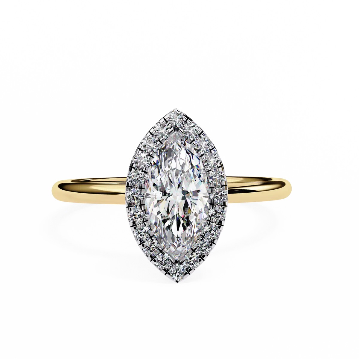 Marquise & Round Diamond Engagement Ring 