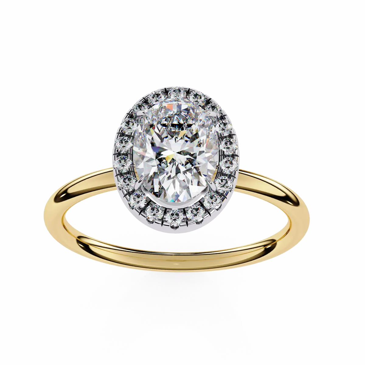 Oval & Round Diamond Engagement Ring 