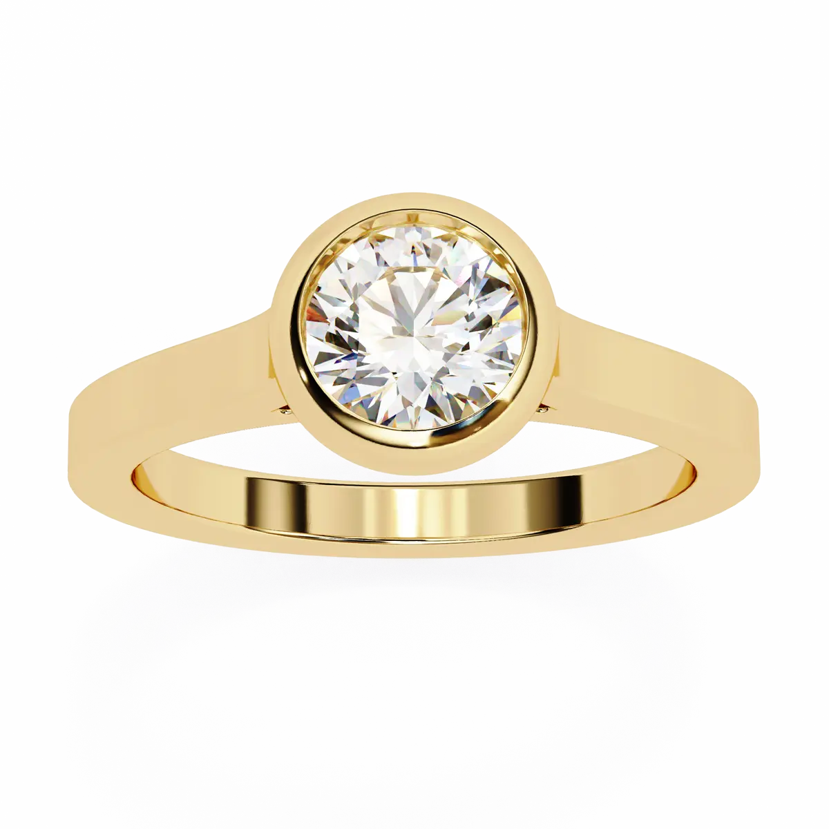 Bezel Setting Round Diamond Solitaire Band 