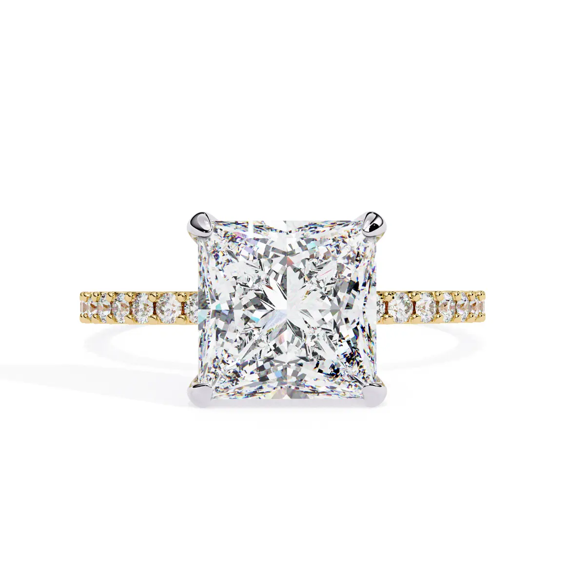 Princess & Round Diamond Engagement Ring 
