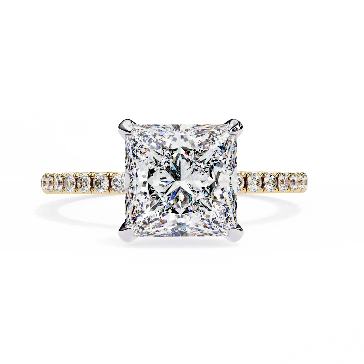 Princess & Round Diamond Engagement Ring 