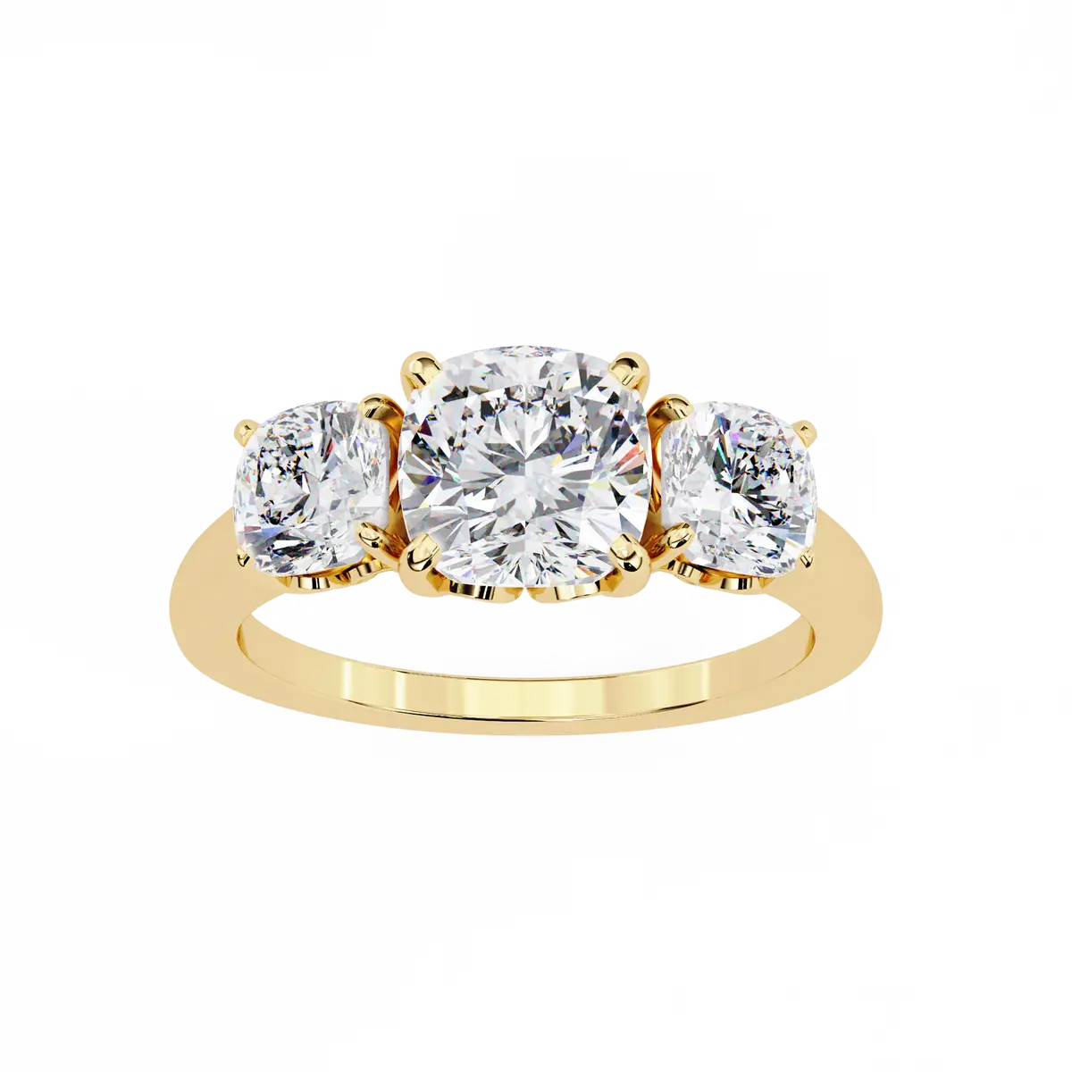 Cushion & Round Diamond Engagement Ring 