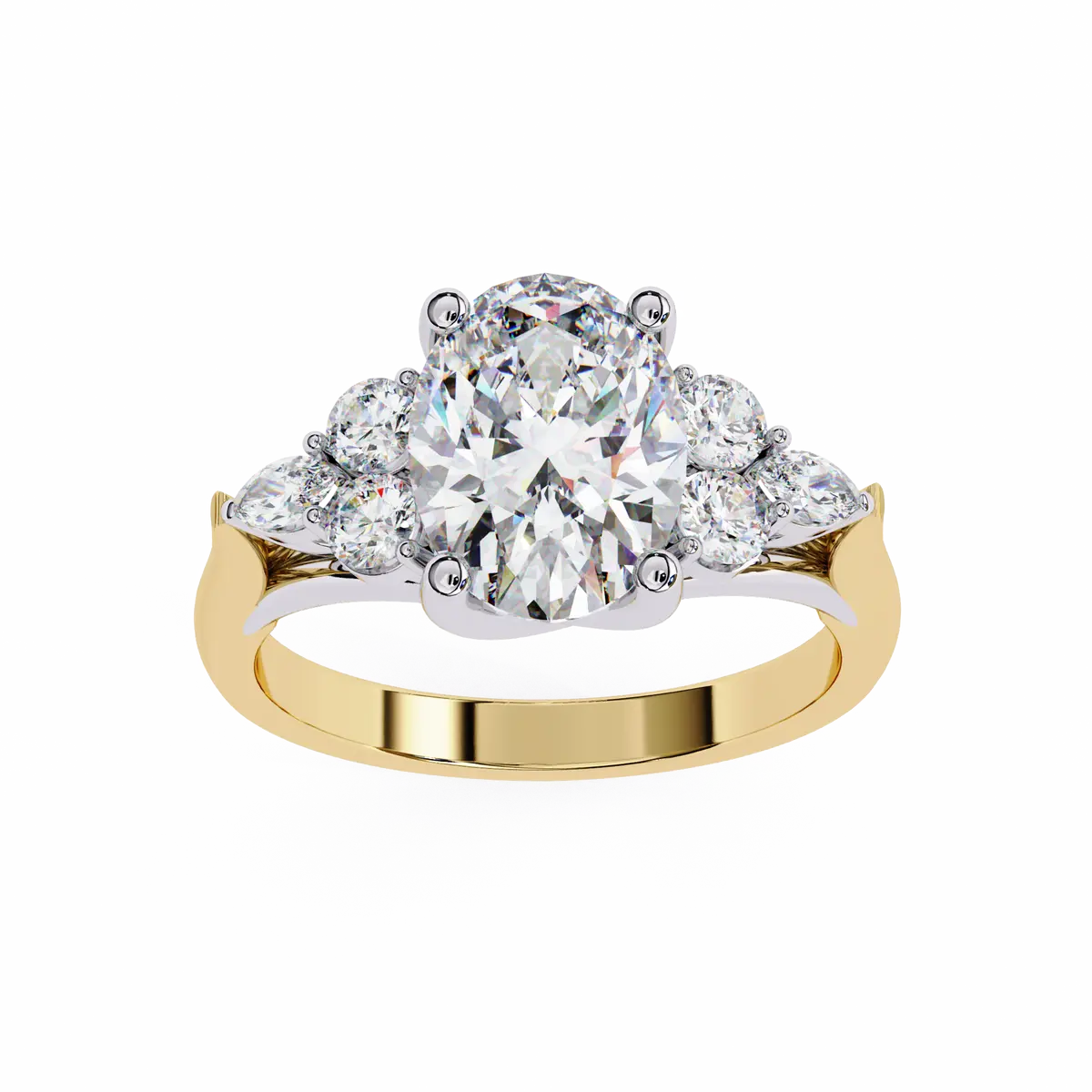 Pear & Round Diamond Engagement Ring 