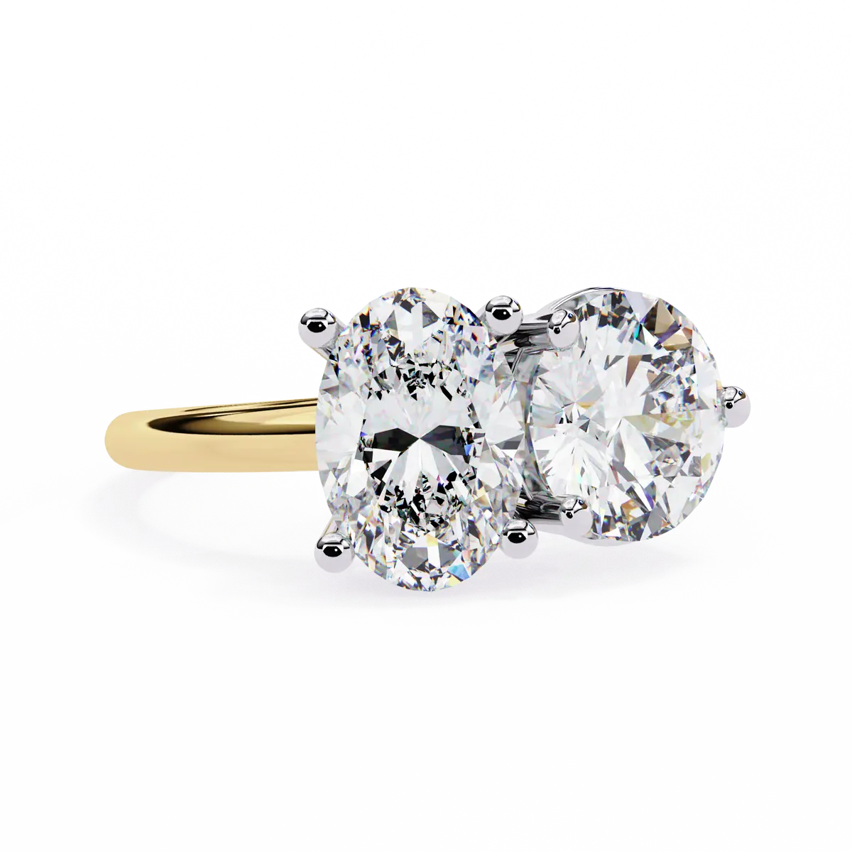 Oval & Round Diamond Fashion Ring 