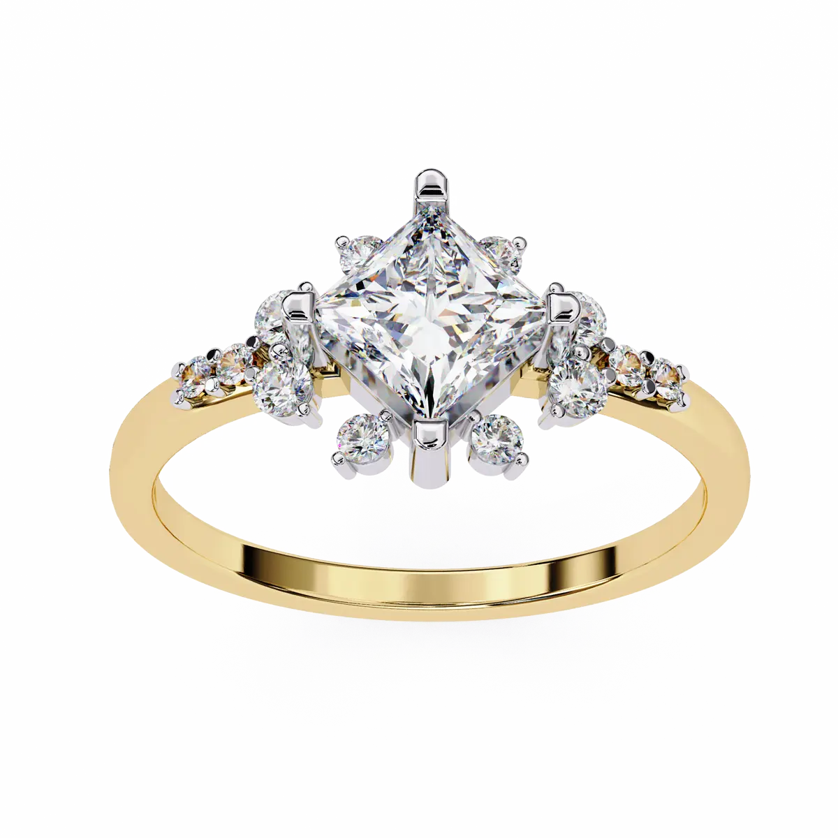 Princess & Round Engagement Ring 