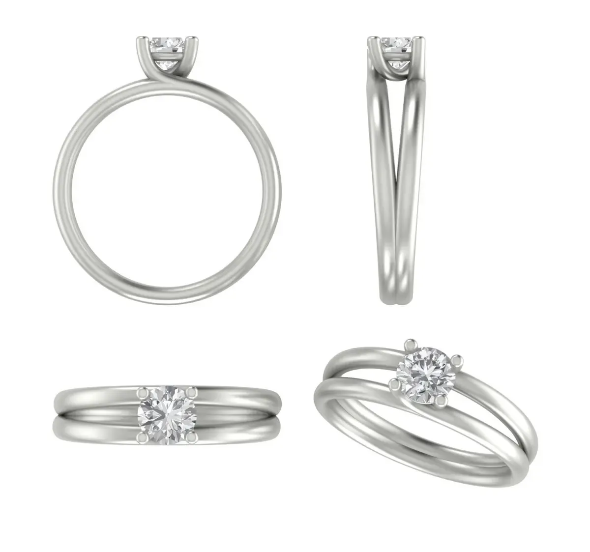 Round Diamond Solitaire Band 