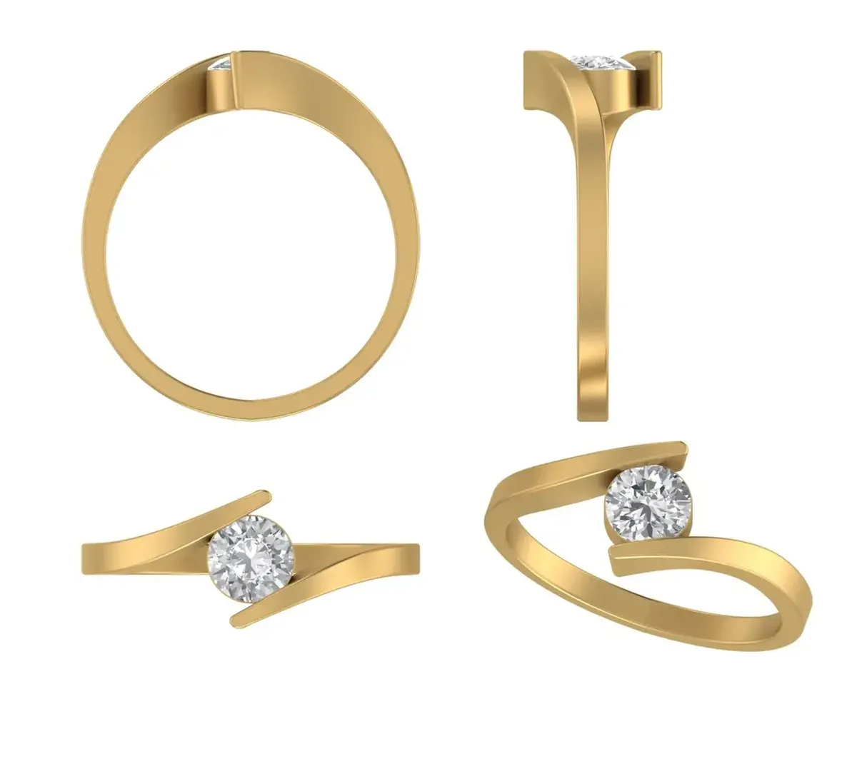 Round Diamond Solitaire Band 