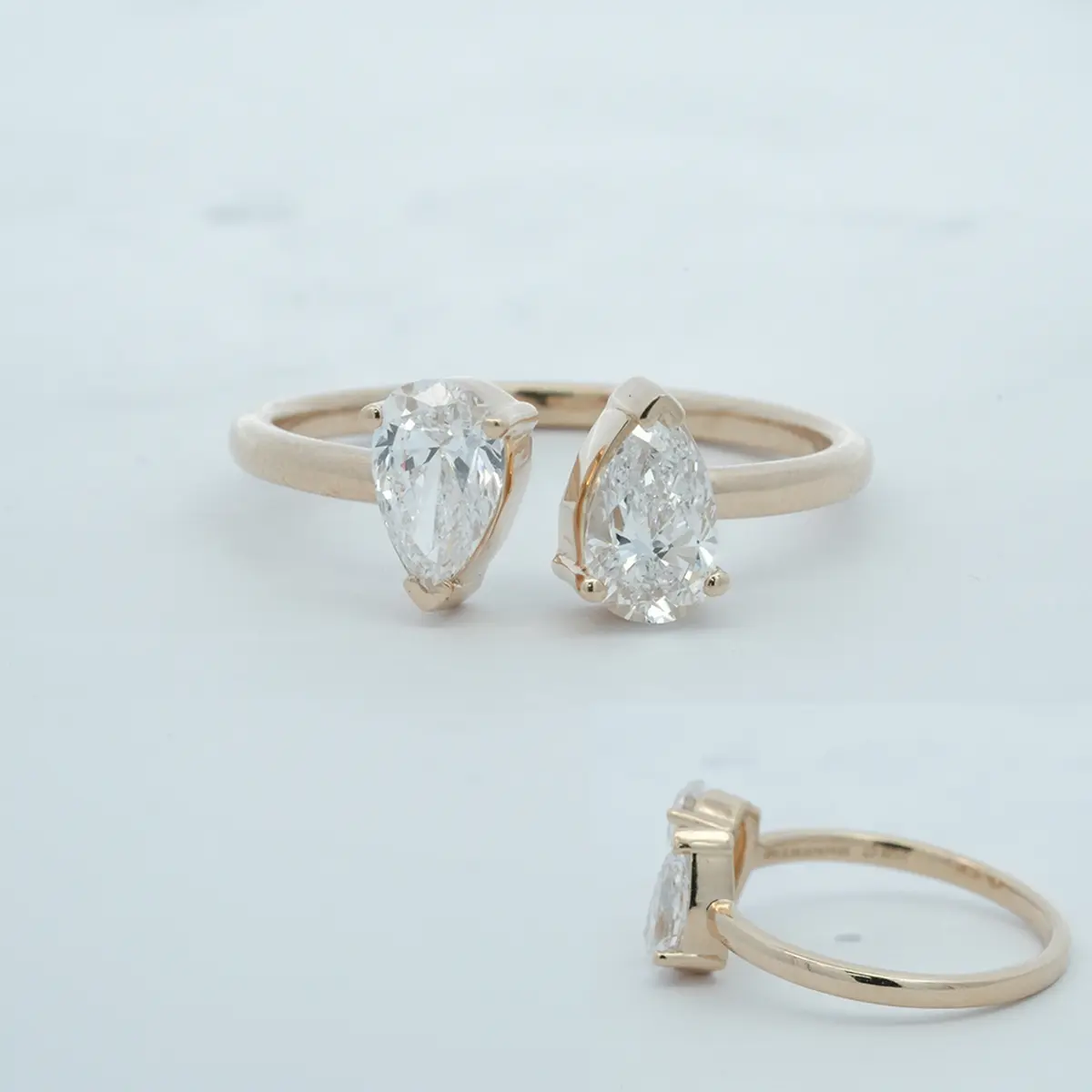 Pear Diamond engagement Band 