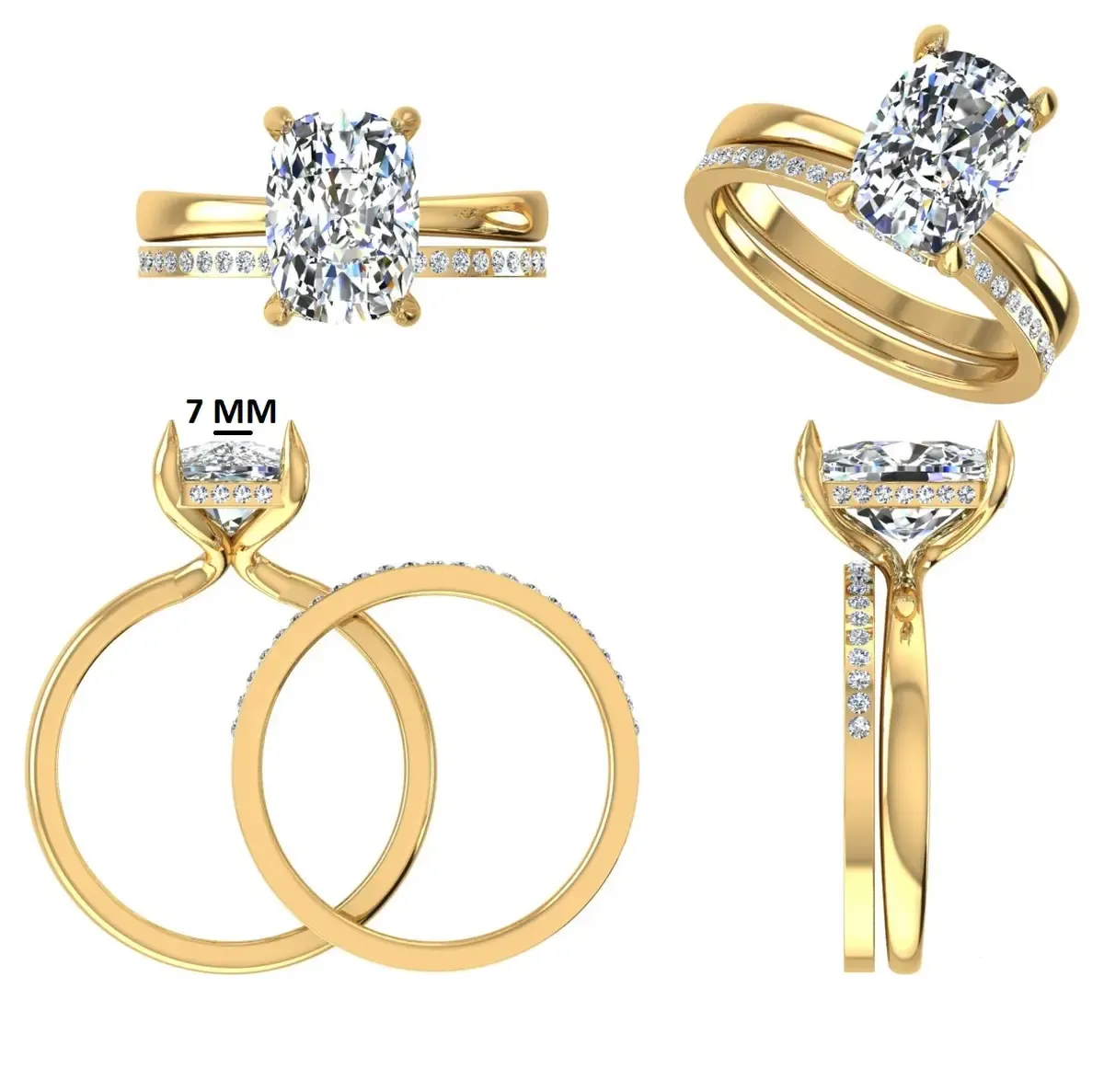 Cushion & Round Diamond Engagement Ring 