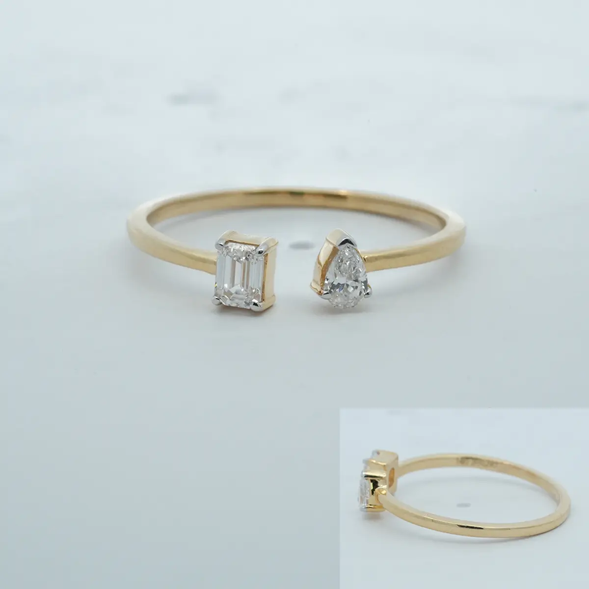 Pear & Emerald Diamond Fashion Ring 