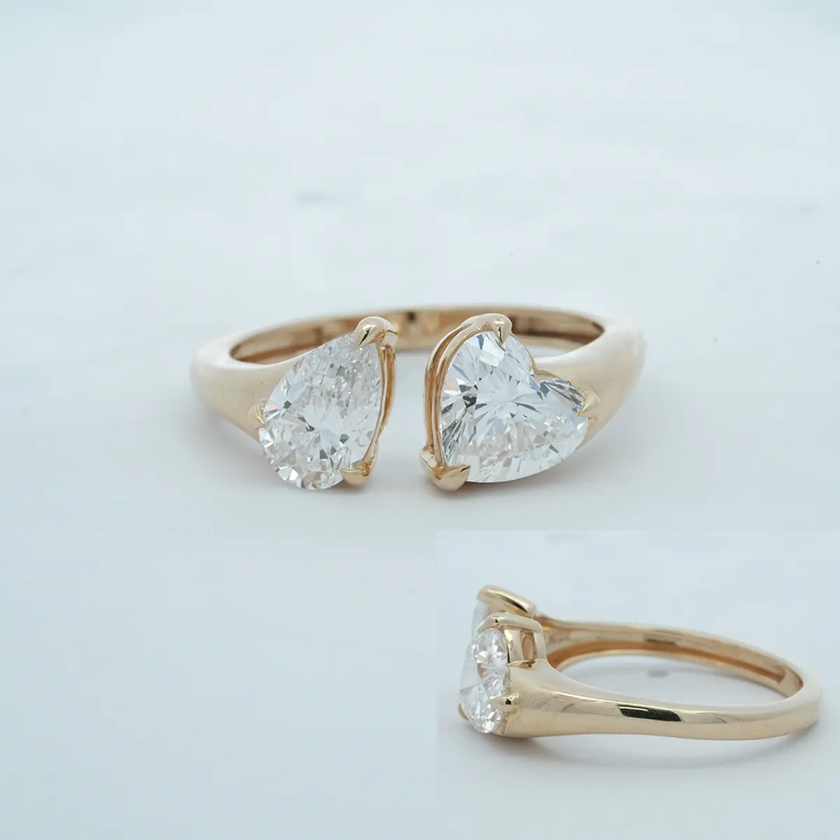 Heart & Pear Diamond Fashion Ring 