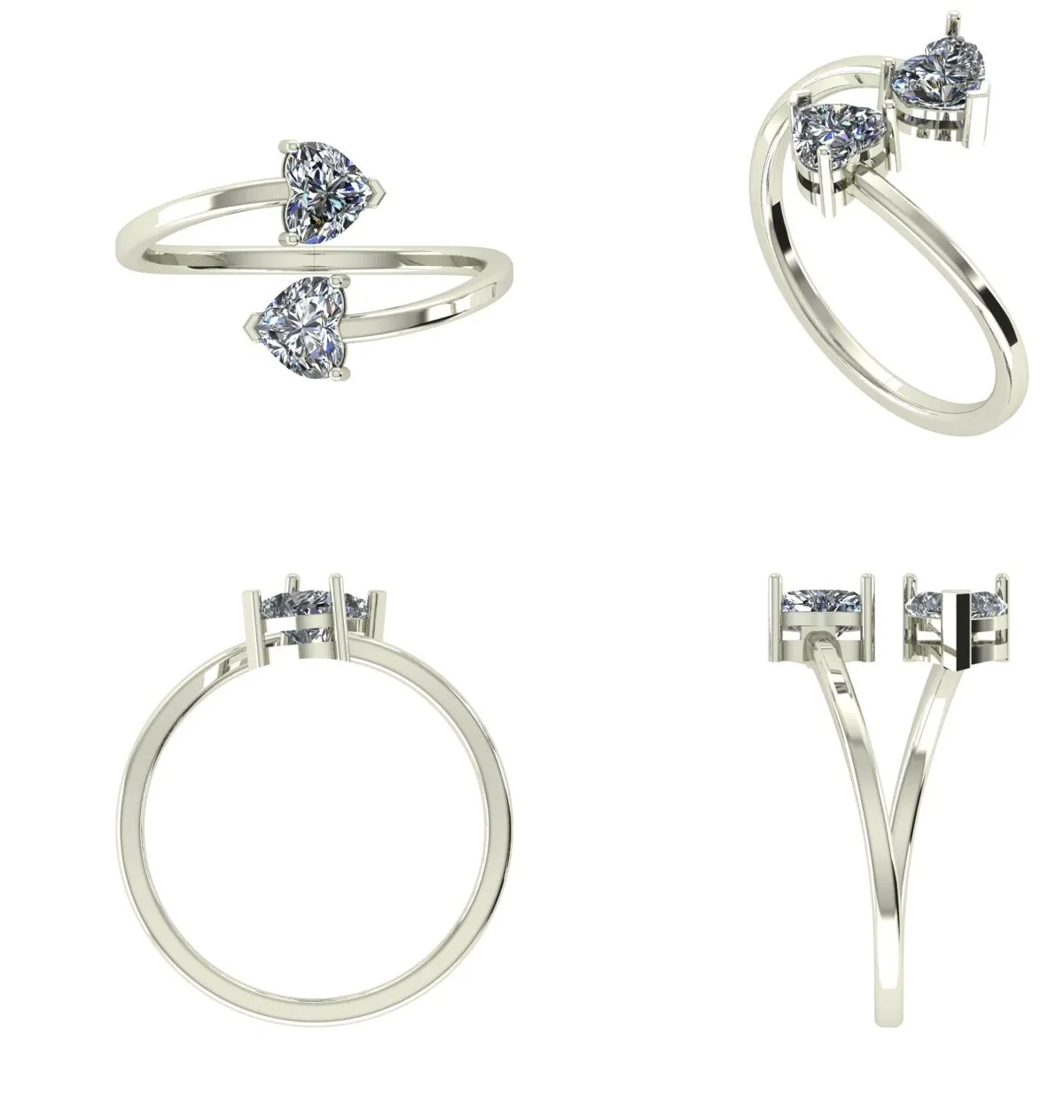 Hear Diamond Fashion Ring 