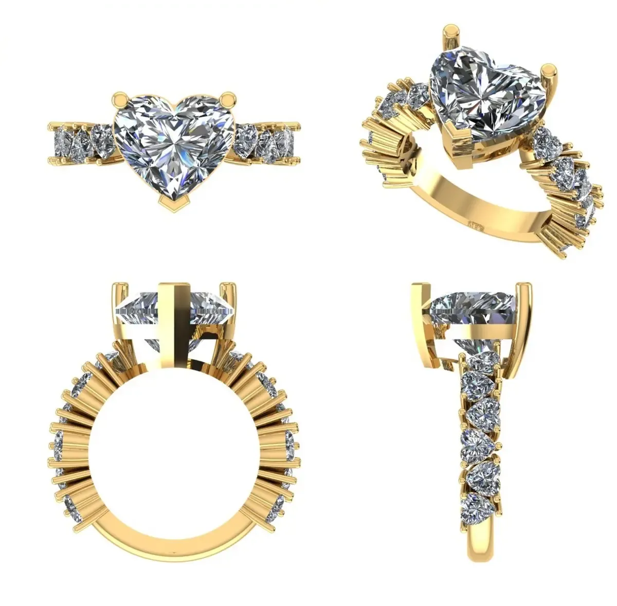 Heart Diamond Engagement Ring 