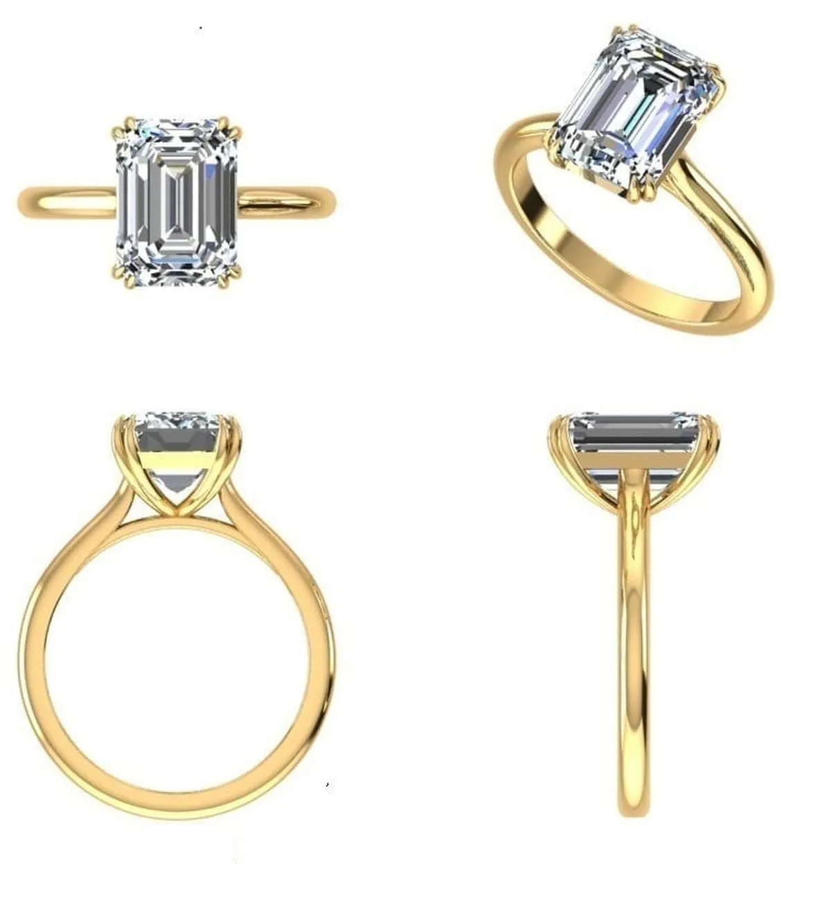 Radiant Diamond Solitaire Ring 