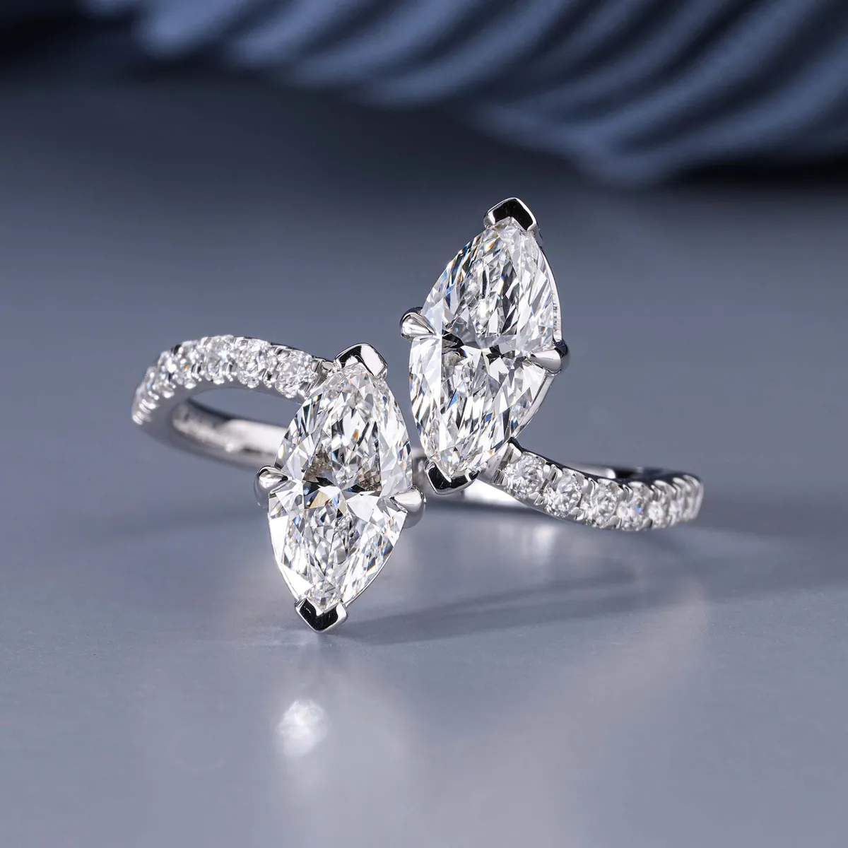 Marquise & Round Diamond Fashion Ring 