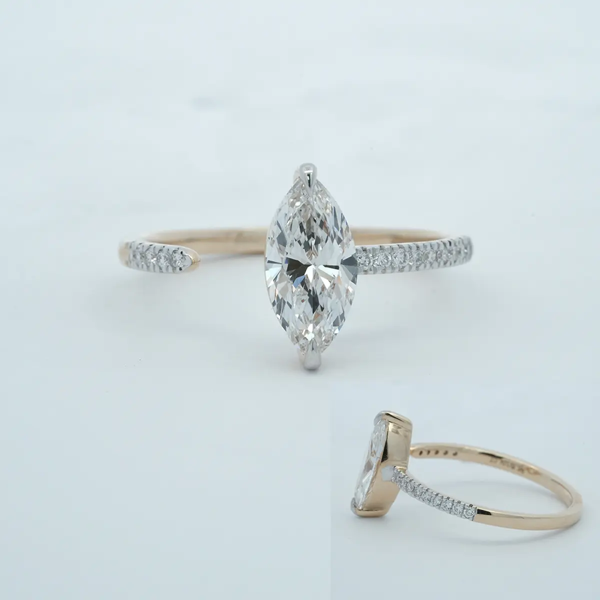 Marquise & Round Diamond Engagement Ring 