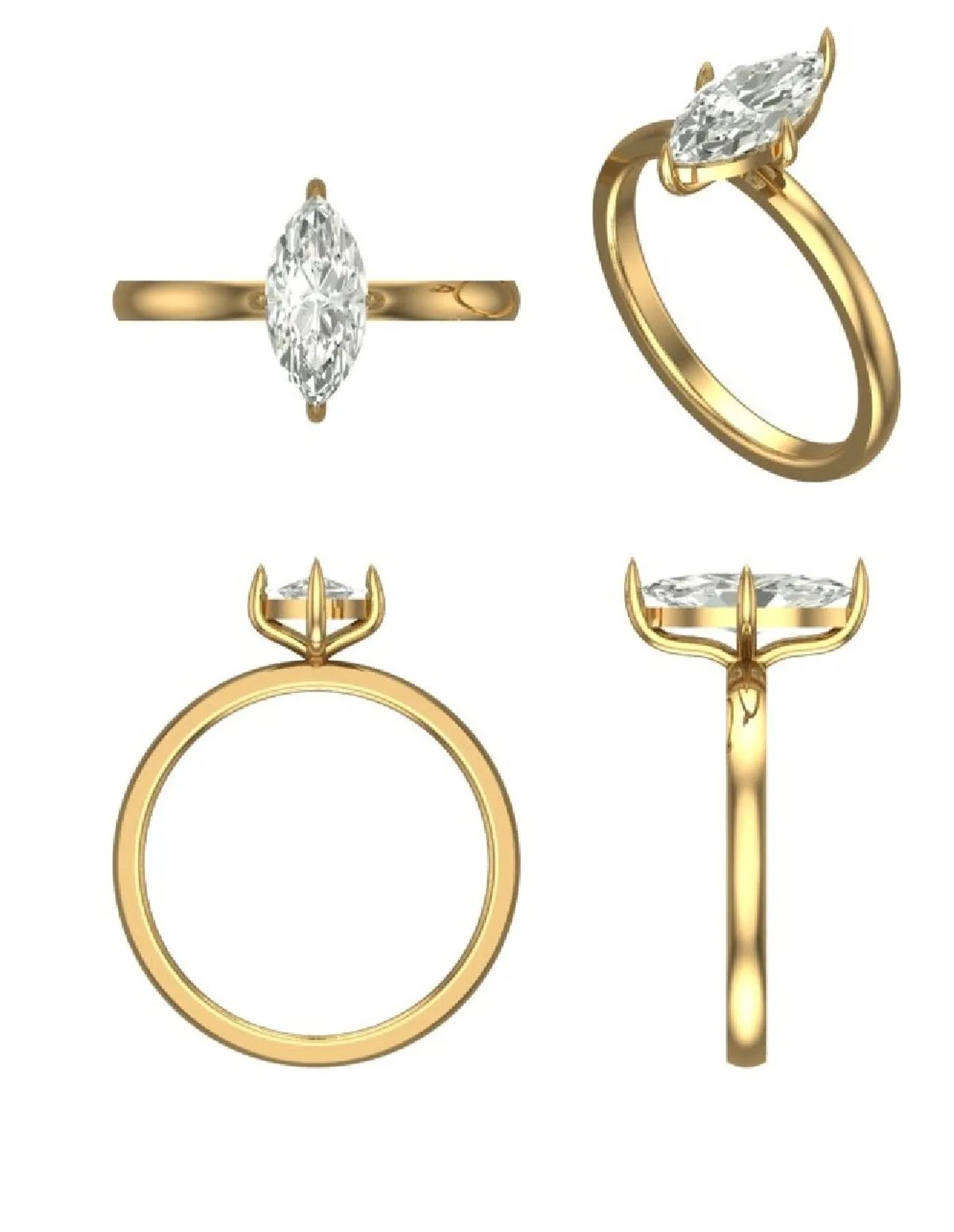 Marquise Diamond Solitaire Ring 