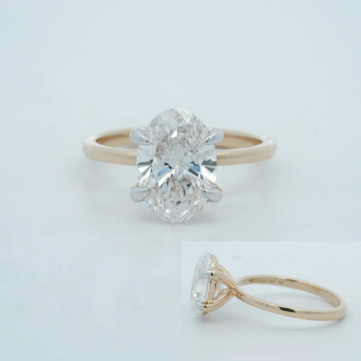 Oval Diamond Solitaire Ring 