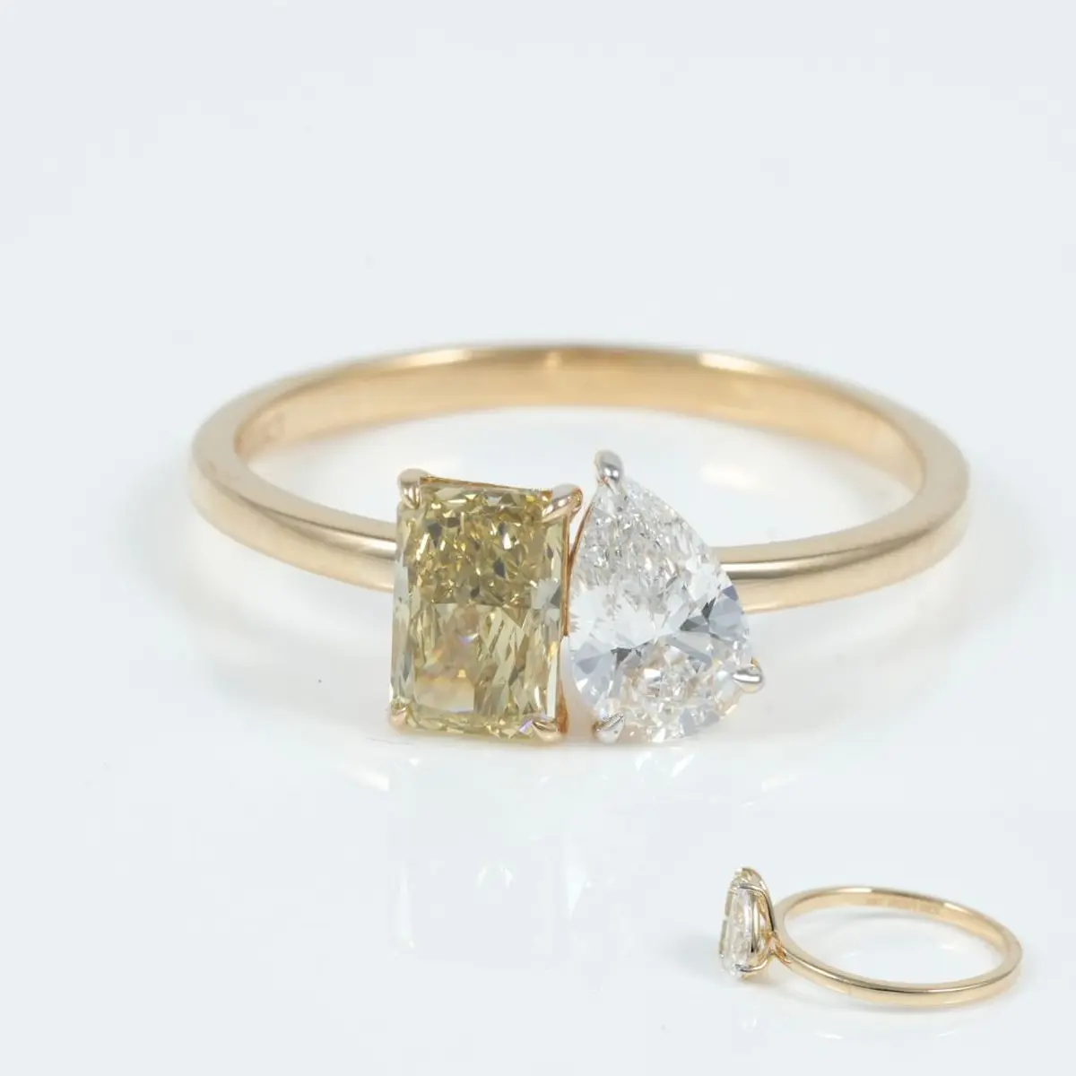 Pear Diamond & Radiant Fancy Stone Fashion Ring 