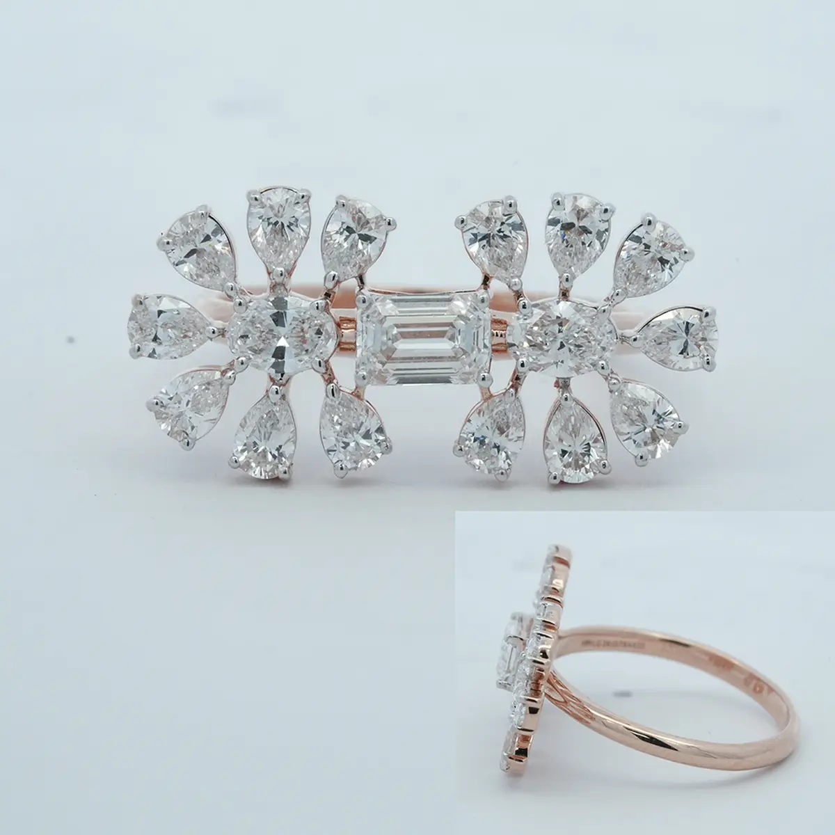 Pear, Oval & Emerald Diamond Fashion Ring 