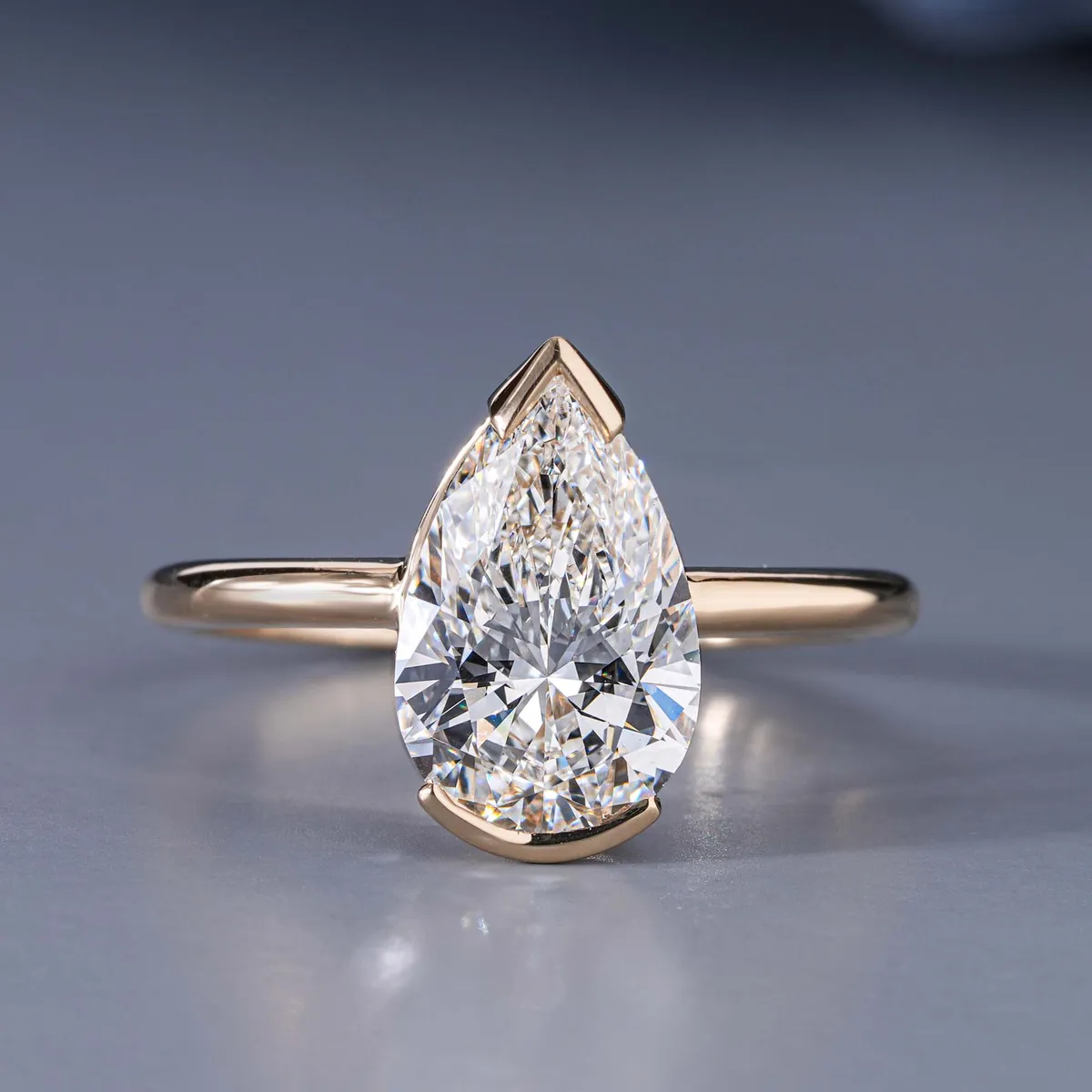 Pear Diamond Solitaire Ring 