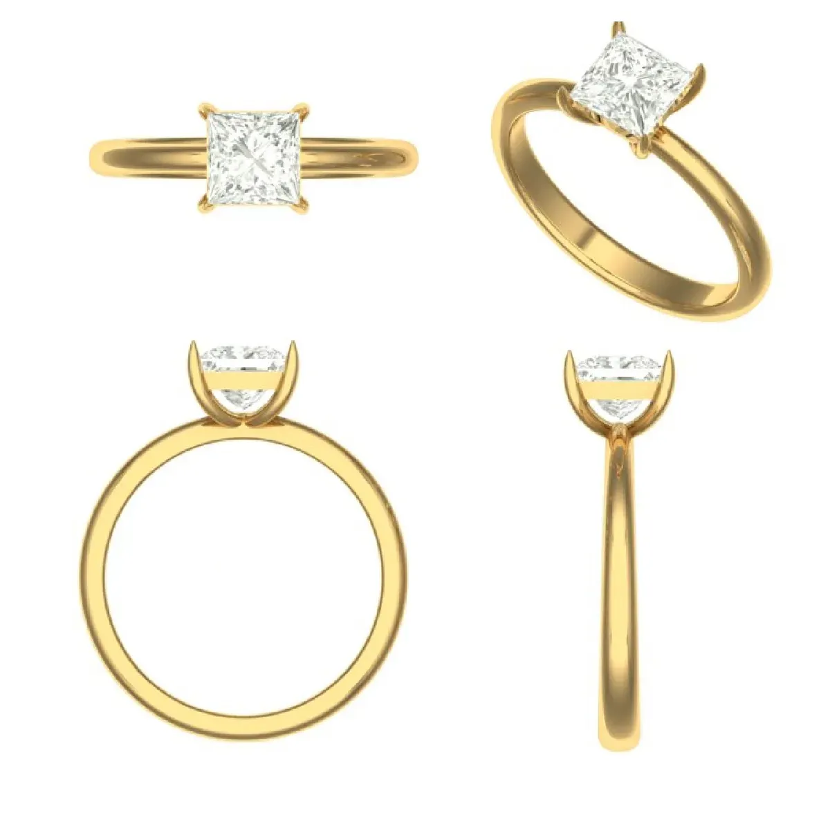 Princess Diamond Solitaire Ring 