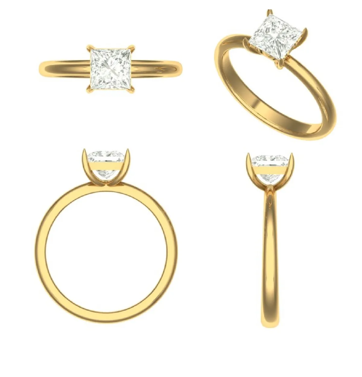 Princess Diamond Solitaire Ring 