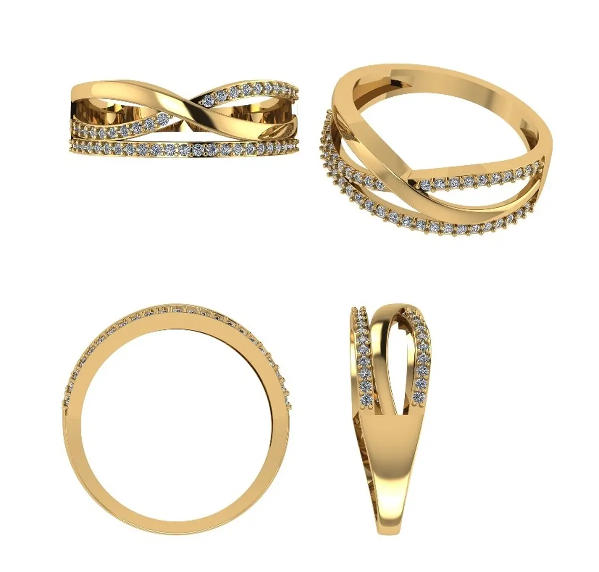 Round Diamond Engagement Band 