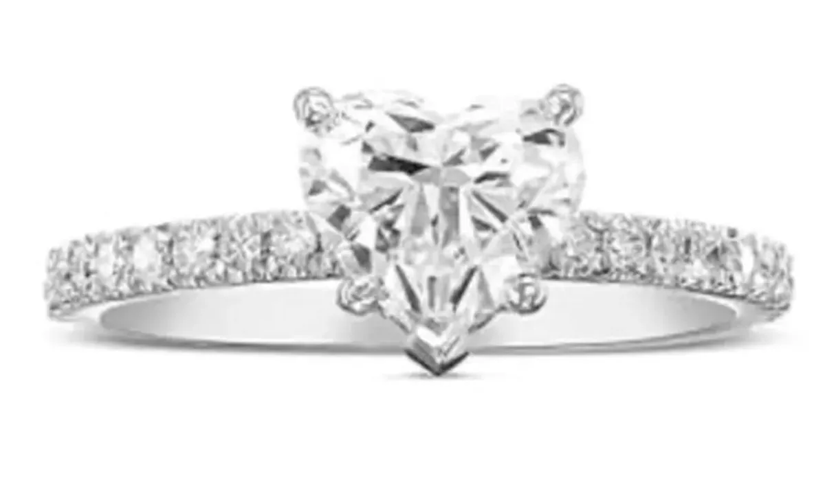 Heart & Round Diamond Engagement Ring 