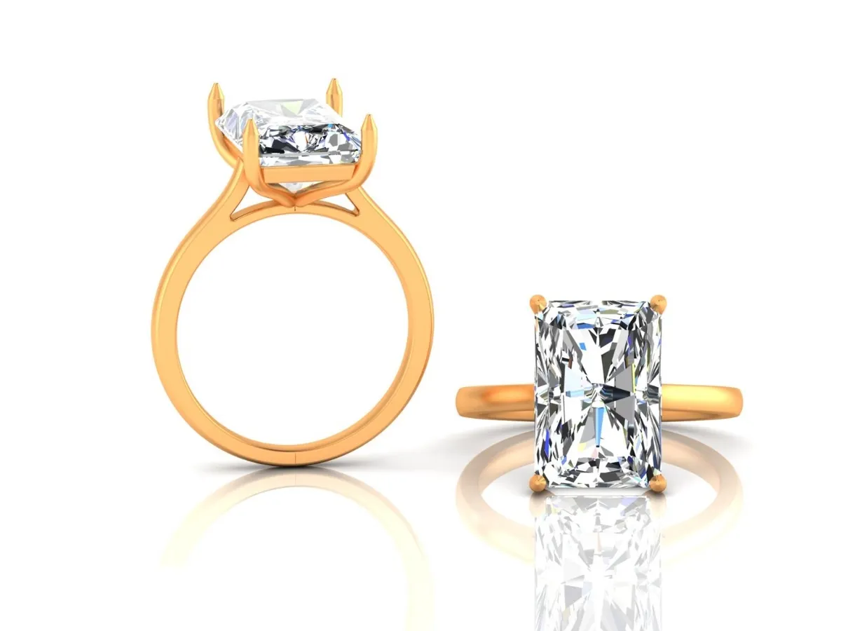 Radiant Diamond Solitaire Ring 