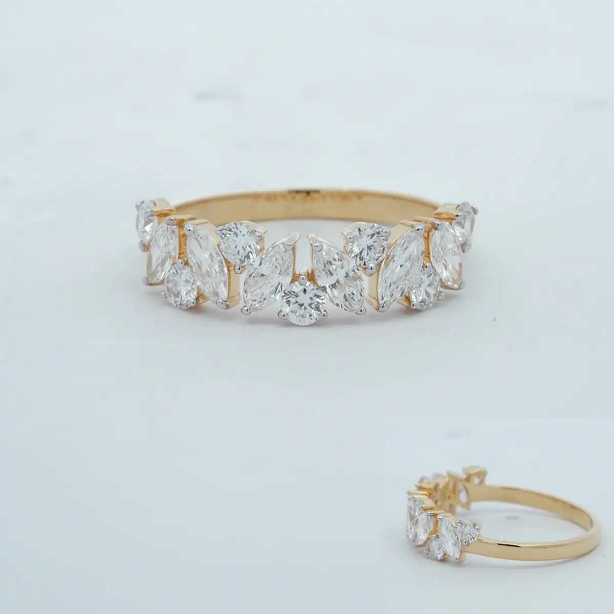 Marquise And Round Diamond Band