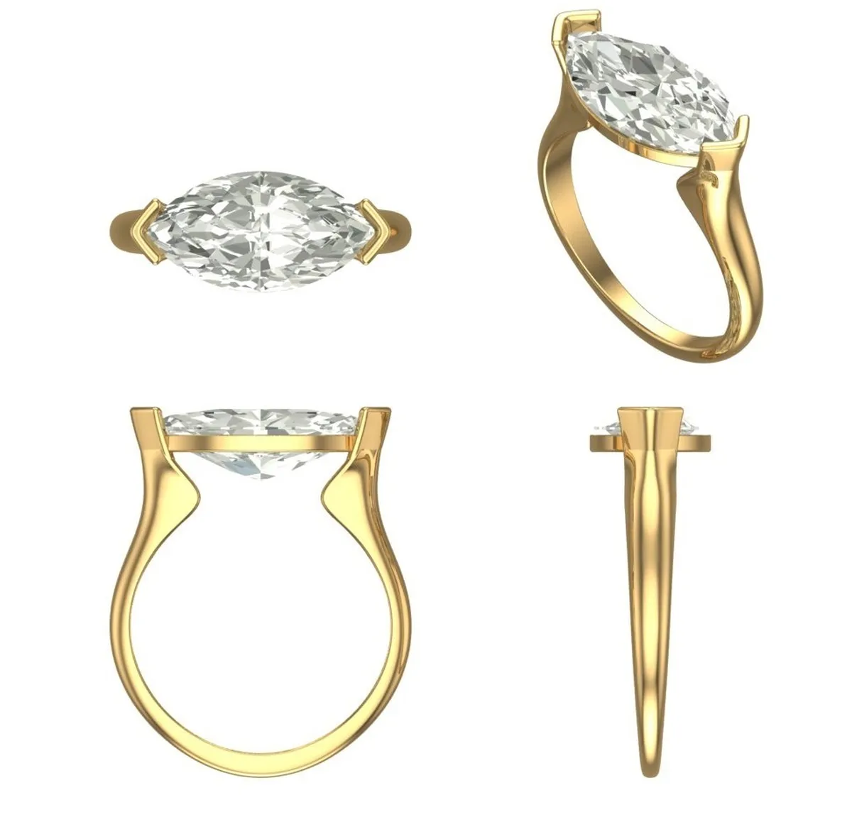 Marquise Diamond Solitaire Ring 