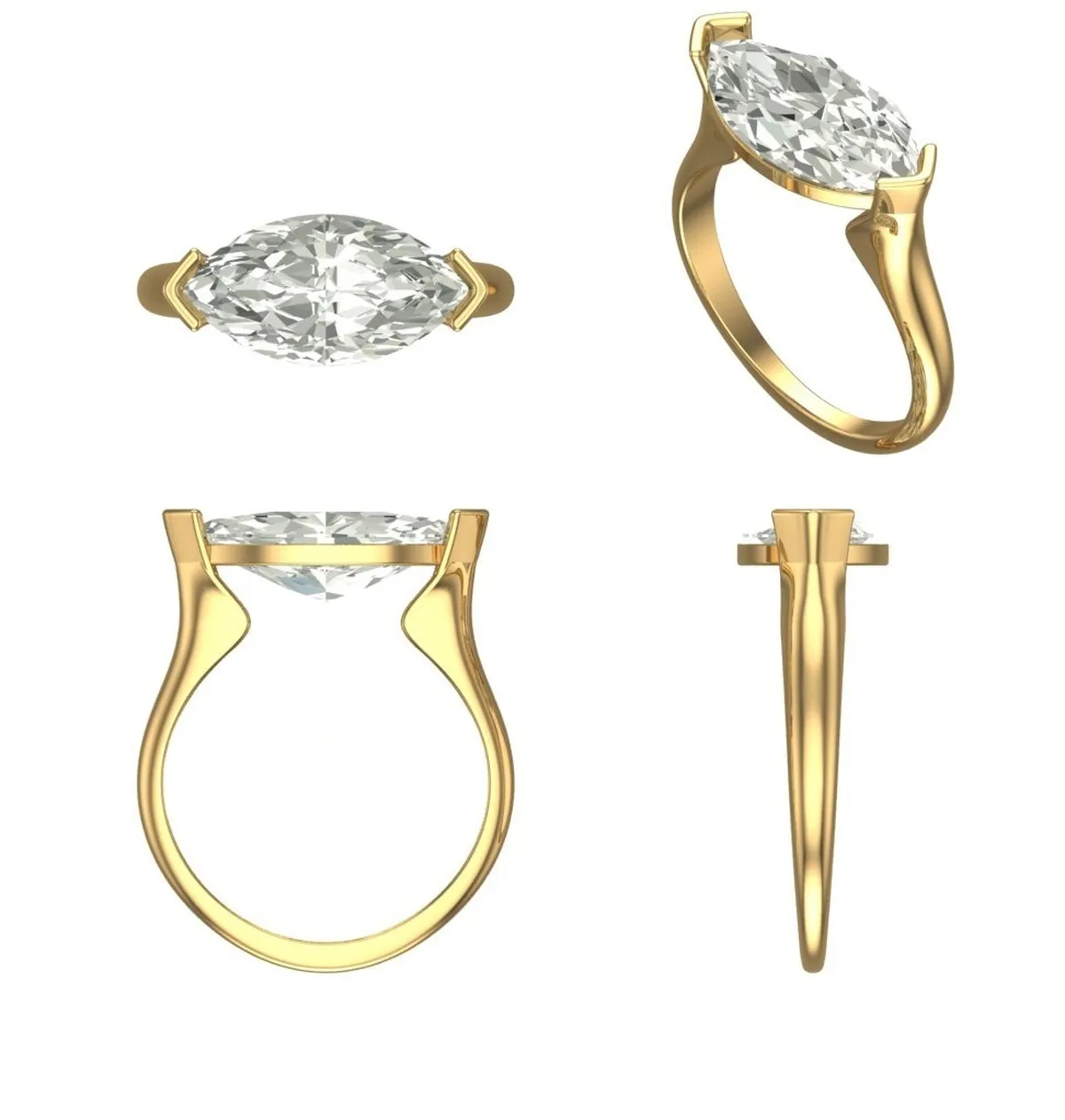 Marquise Diamond Solitaire Ring 