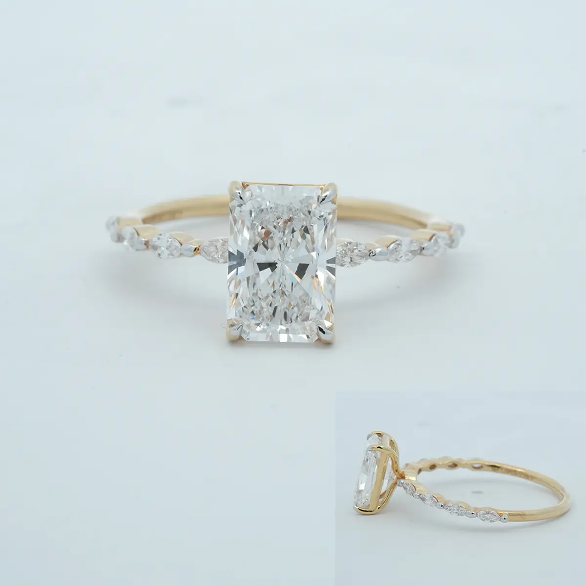 Radiant & Marquise Diamond Engagement Ring 
